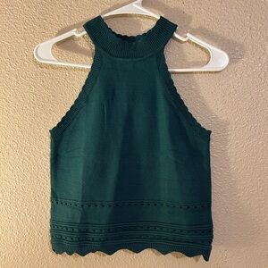 Emerald Green Sleeveless Knit Top